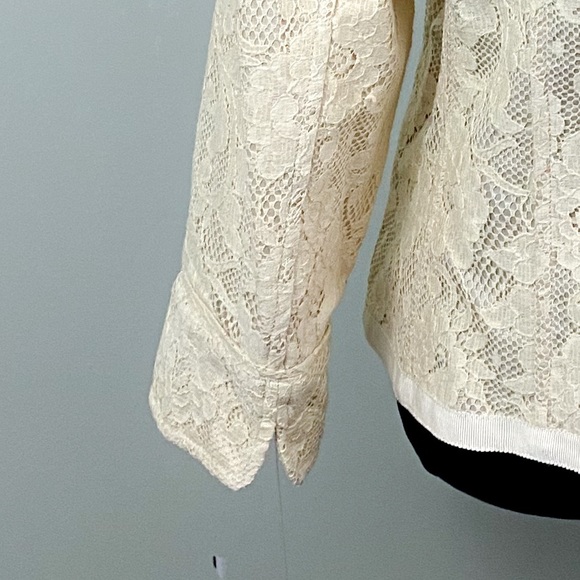 AK Anne Klein | Lace | Ivory | Button Down | Cardigan Jacket | - Picture 8 of 13